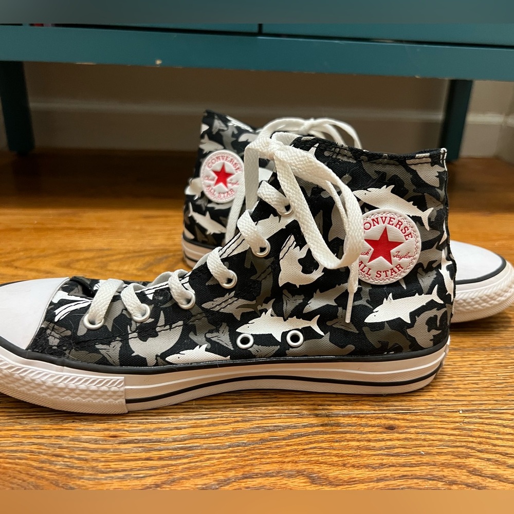 Converse Kids' Black and White Shark Sneakers - Picture 3 of 5